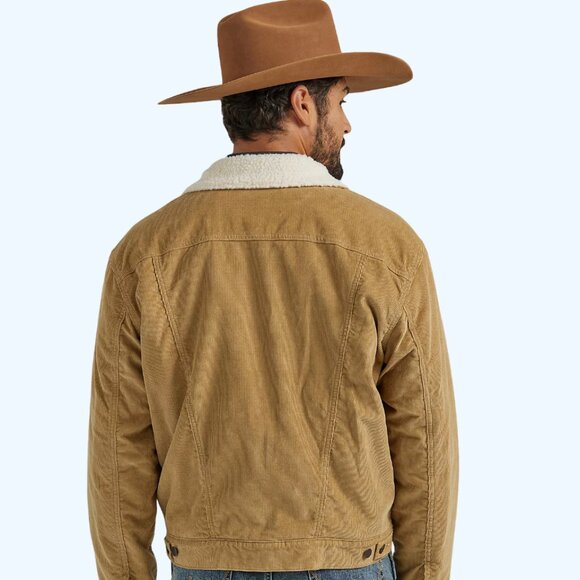 NWT Men's Wrangler Cowboy Cut Sherpa Lined Corduroy Jacket Gift for Him - Picture 2 of 4